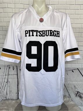 Pittsburgh Steelers T.J. Watt #90 Men’s  Large White Away Shxnet Jersey